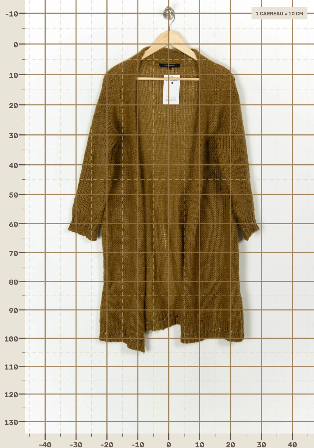 Cardigan Marron - Taille XS/34 de la marque La Fée Maraboutée | PARAD121357 - Vendu par Paradigme - Image 4