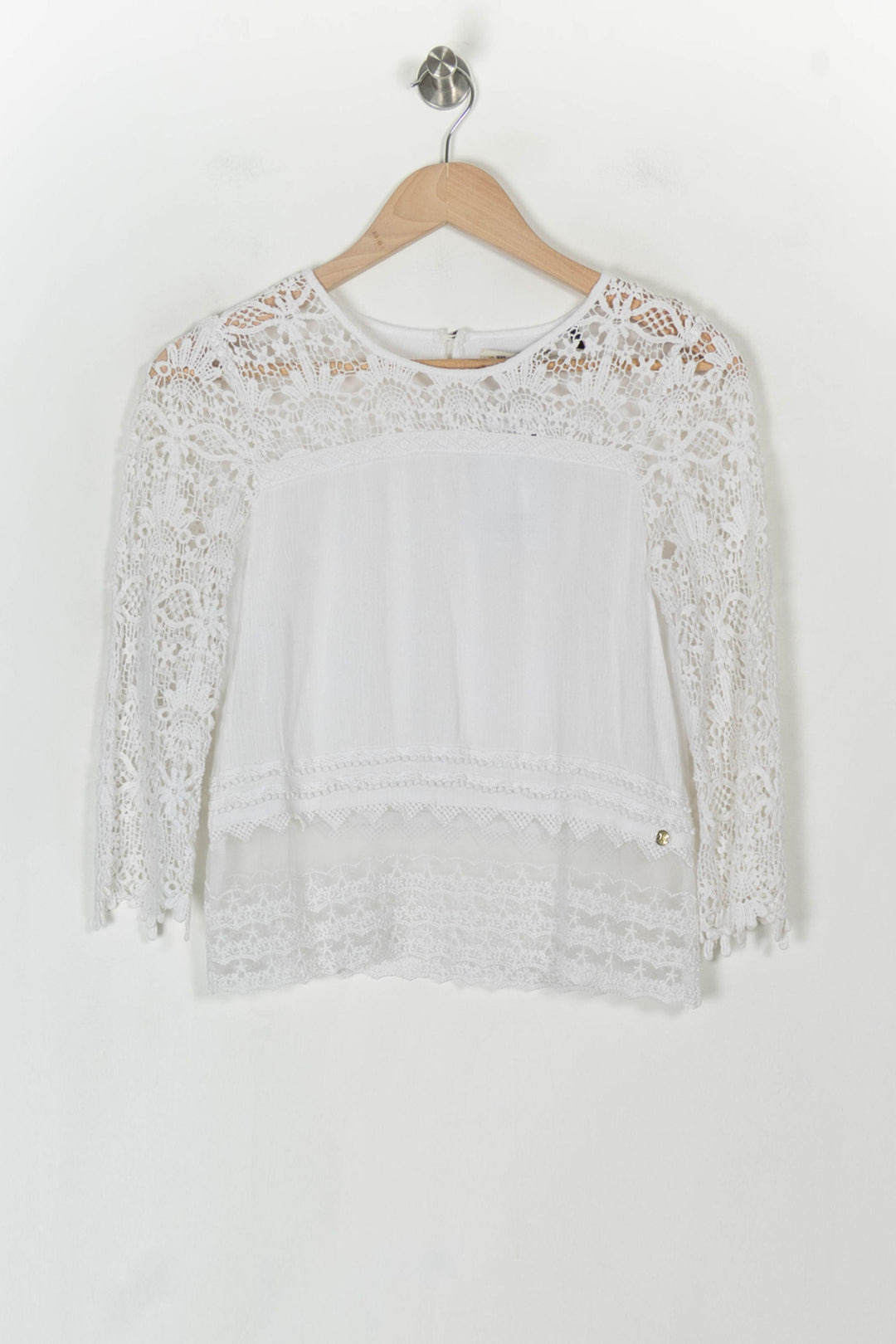 Blouse Dentelle Blanche - Taille S/36 de la marque IKKS | PARAD121366 - Vendu par Paradigme - Image 5