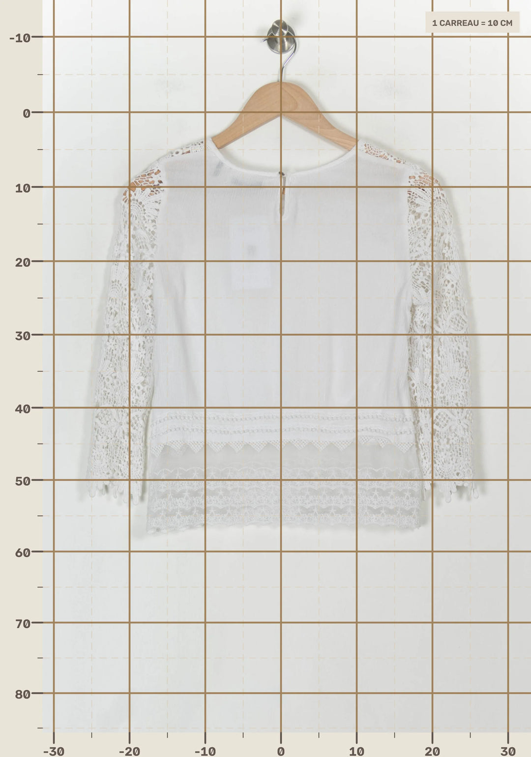 Blouse Dentelle Blanche - Taille S/36 de la marque IKKS | PARAD121366 - Vendu par Paradigme - Image 4