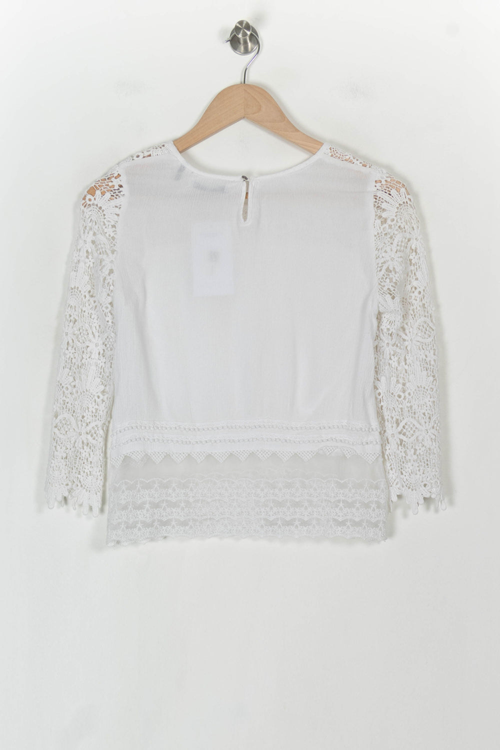 Blouse Dentelle Blanche - Taille S/36 de la marque IKKS | PARAD121366 - Vendu par Paradigme - Image 2
