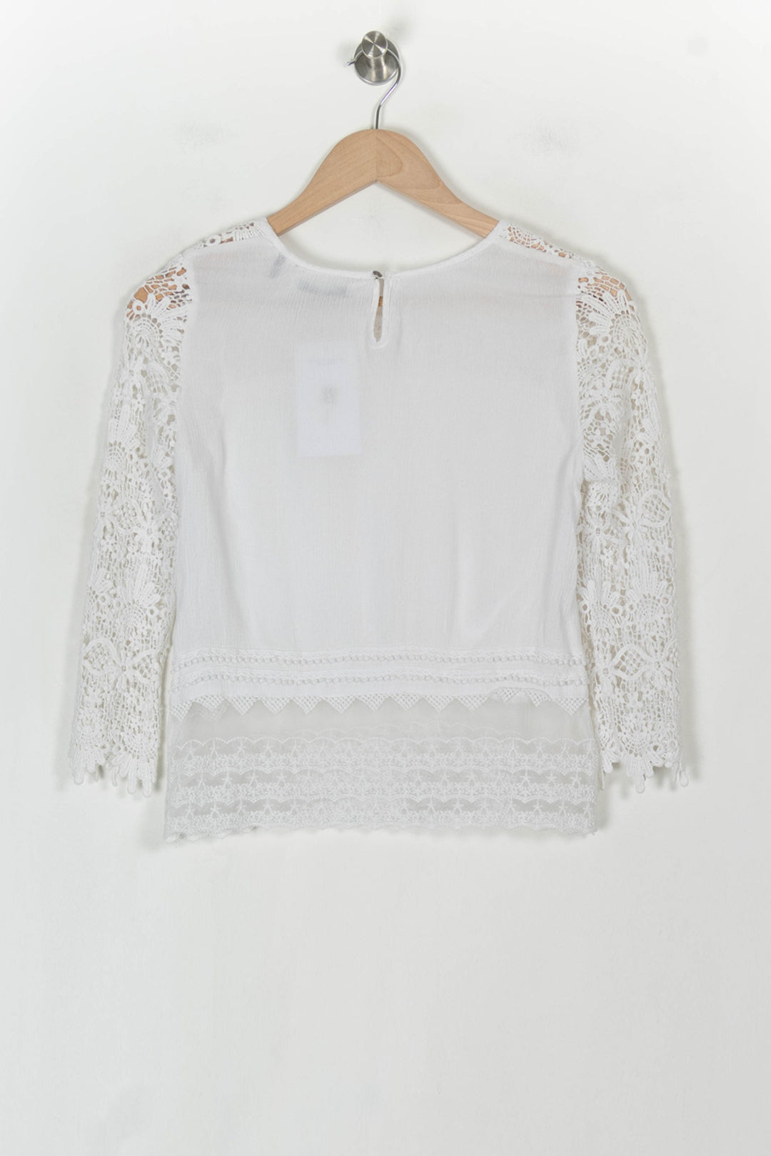 Blouse Dentelle Blanche - Taille S/36 de la marque IKKS | PARAD121366 - Vendu par Paradigme - Image 2