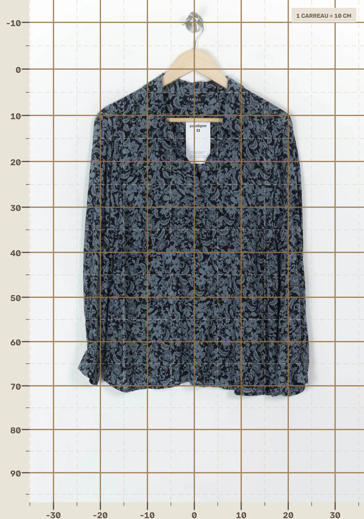 Blouse Bleue - Taille XL/42 de la marque Caroll | PARAD121367 - Vendu par Paradigme - Image 4