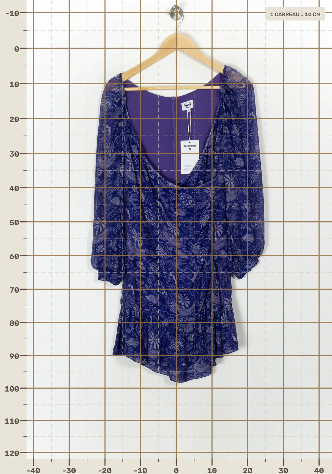 Robe Courte Violette - Taille L/40 de la marque Soi Paris | PARAD121372 - Vendu par Paradigme - Image 4