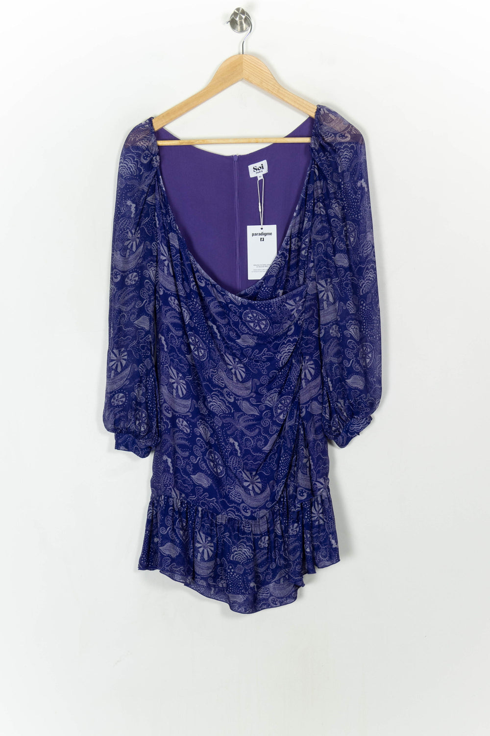 Robe Courte Violette - Taille L/40 de la marque Soi Paris | PARAD121372 - Vendu par Paradigme - Image 2