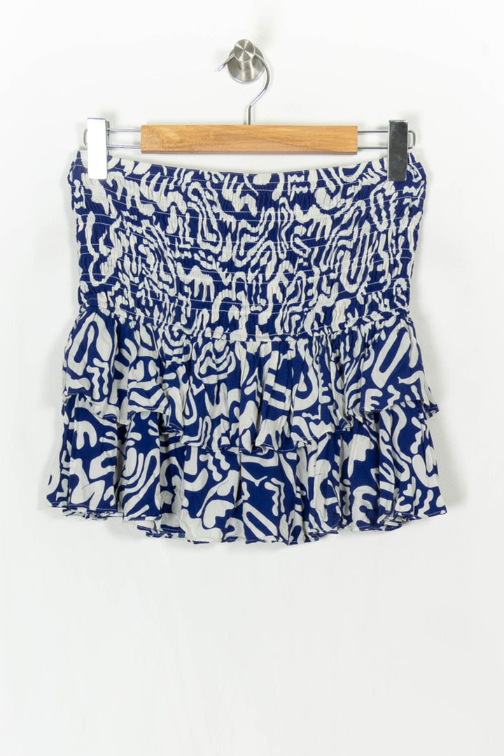 Jupe Volantée Bleu et Blanche - Taille L/40 de la marque Soi Paris | PARAD121375 - Vendu par Paradigme - Image 5
