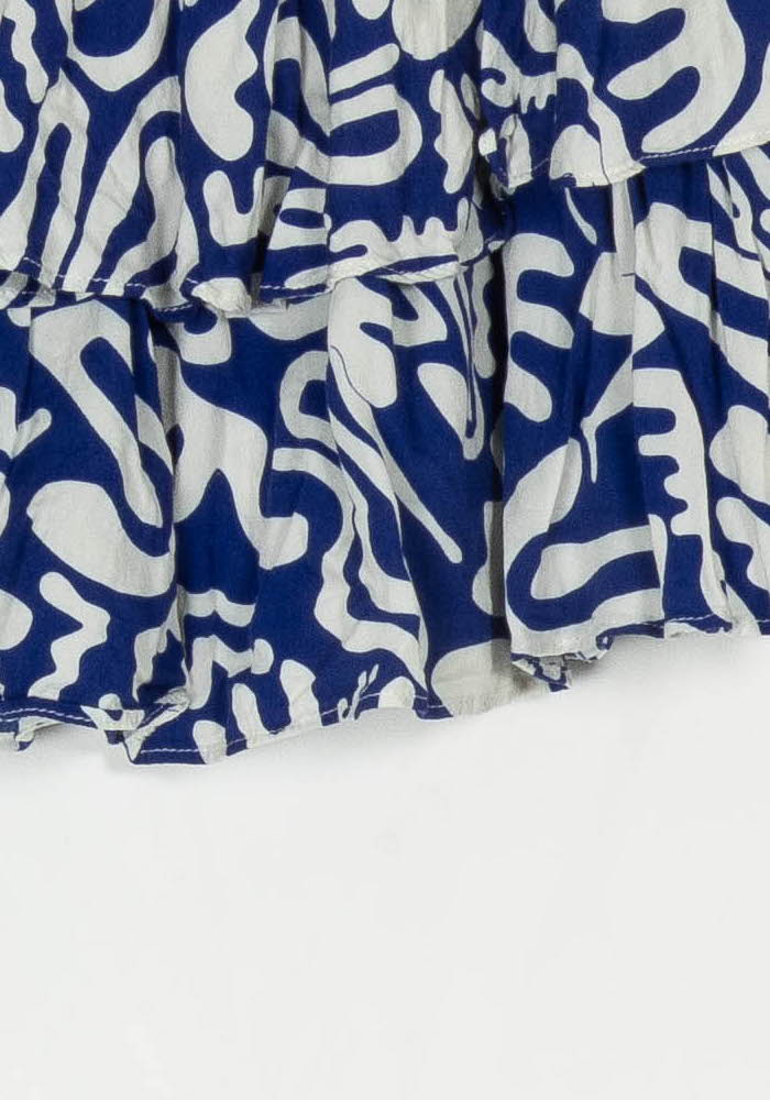 Jupe Volantée Bleu et Blanche - Taille L/40 de la marque Soi Paris | PARAD121375 - Vendu par Paradigme - Image 3