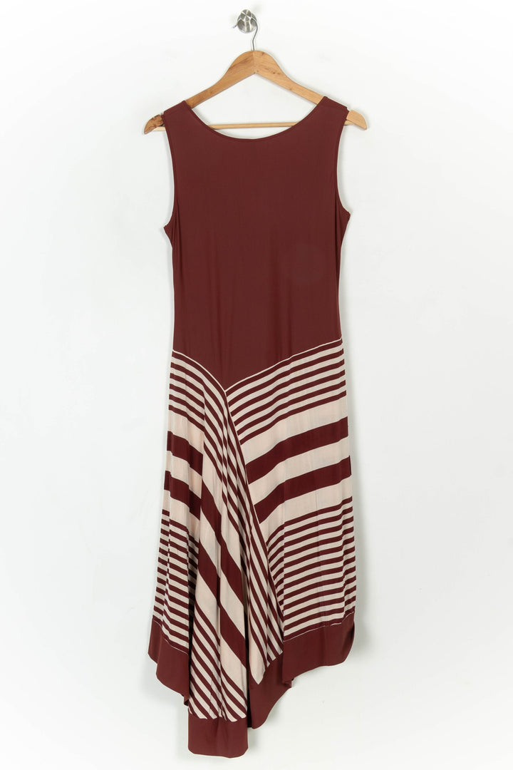 Robe Sans Manches Bordeaux et Beige - Taille XL/42 de la marque Indies | PARAD121376 - Vendu par Paradigme - Image 5