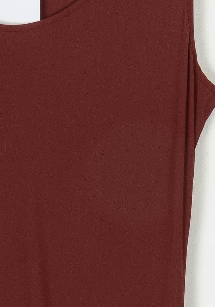 Robe Sans Manches Bordeaux et Beige - Taille XL/42 de la marque Indies | PARAD121376 - Vendu par Paradigme - Image 3