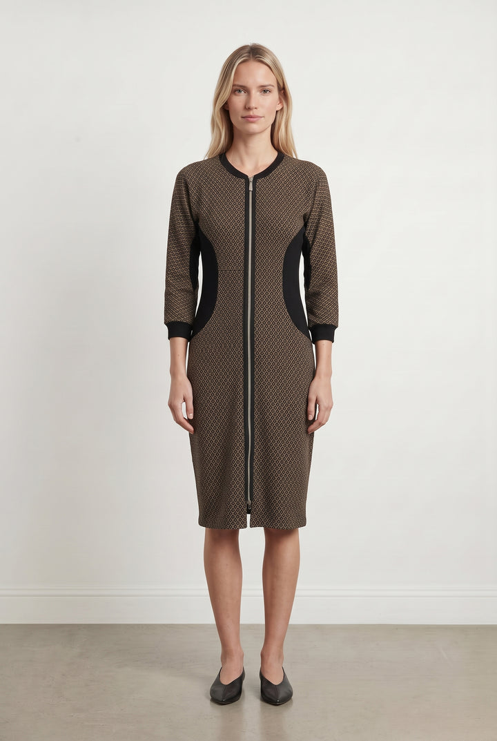 Robe Midi Noire et Marron - Taille S/36 de la marque Bleu Blanc Rouge | PARAD121377 - Vendu par Paradigme - Image 1