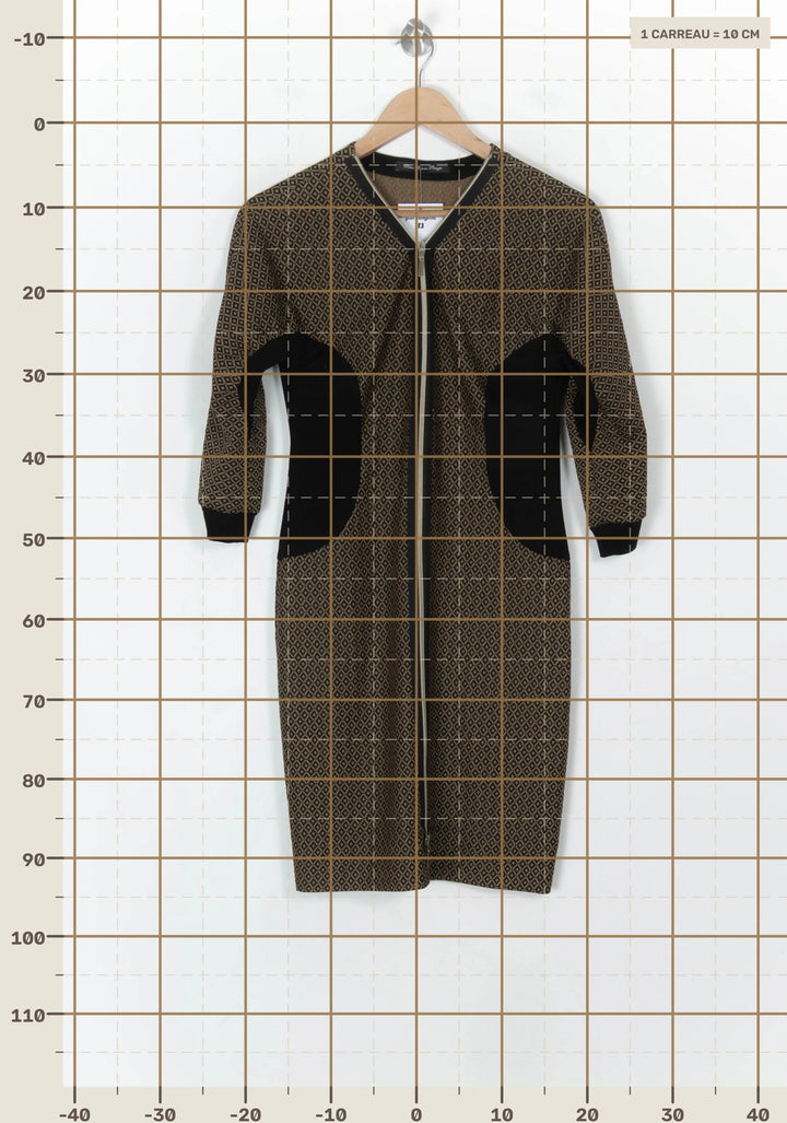 Robe Midi Noire et Marron - Taille S/36 de la marque Bleu Blanc Rouge | PARAD121377 - Vendu par Paradigme - Image 4