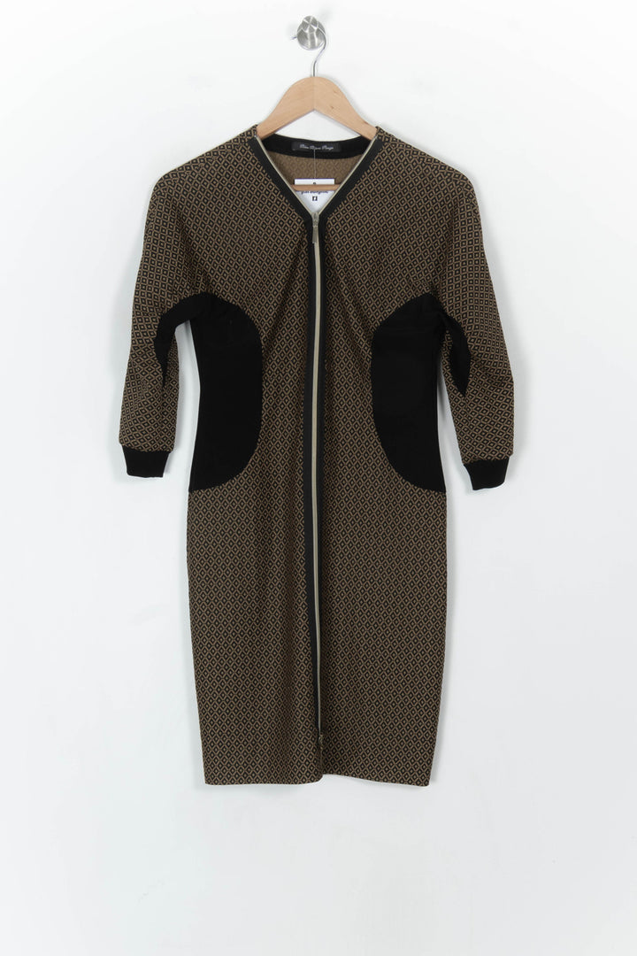 Robe Midi Noire et Marron - Taille S/36 de la marque Bleu Blanc Rouge | PARAD121377 - Vendu par Paradigme - Image 2