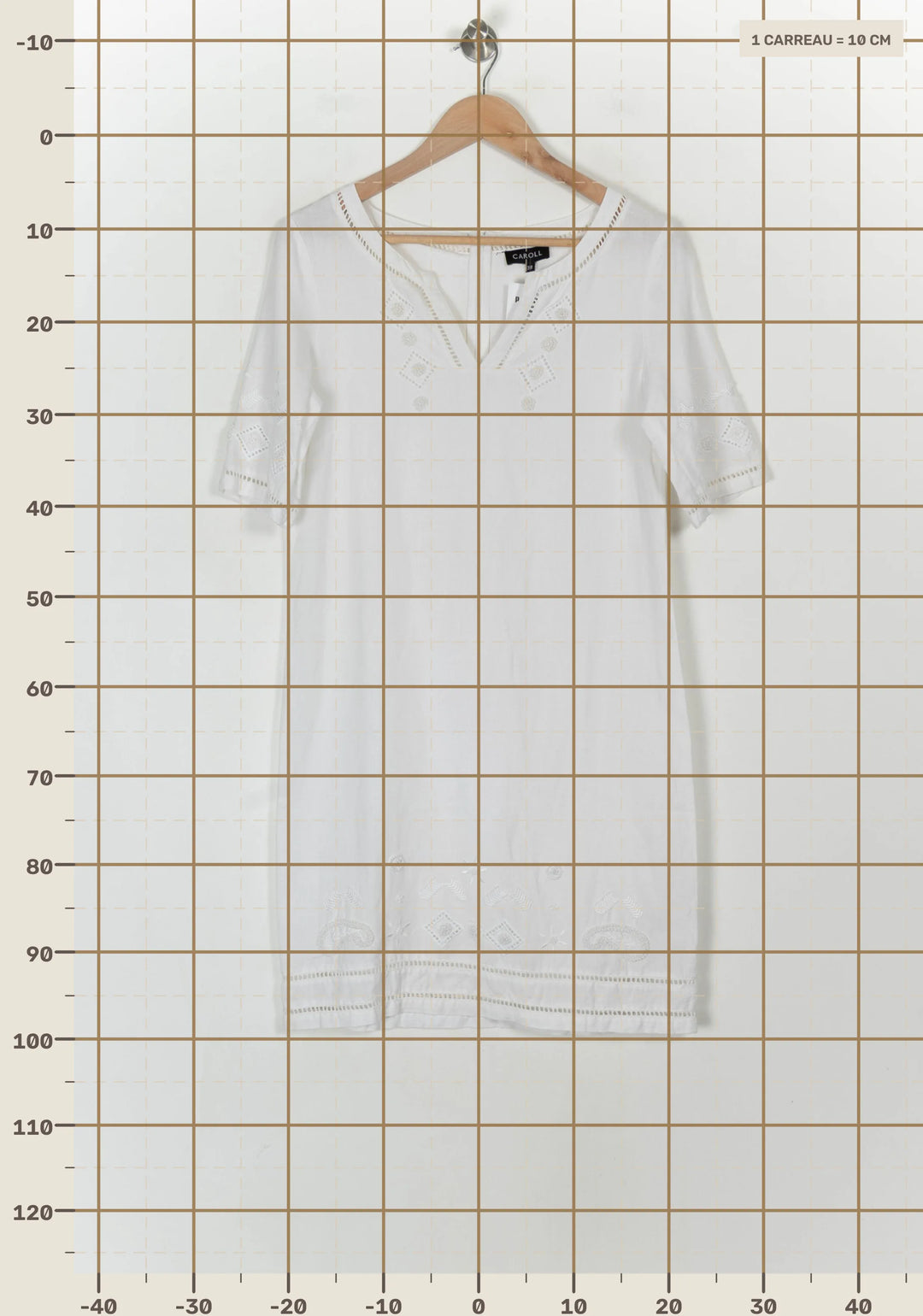 Robe Droite Blanche - Taille M/38 de la marque Caroll | PARAD121380 - Vendu par Paradigme - Image 4