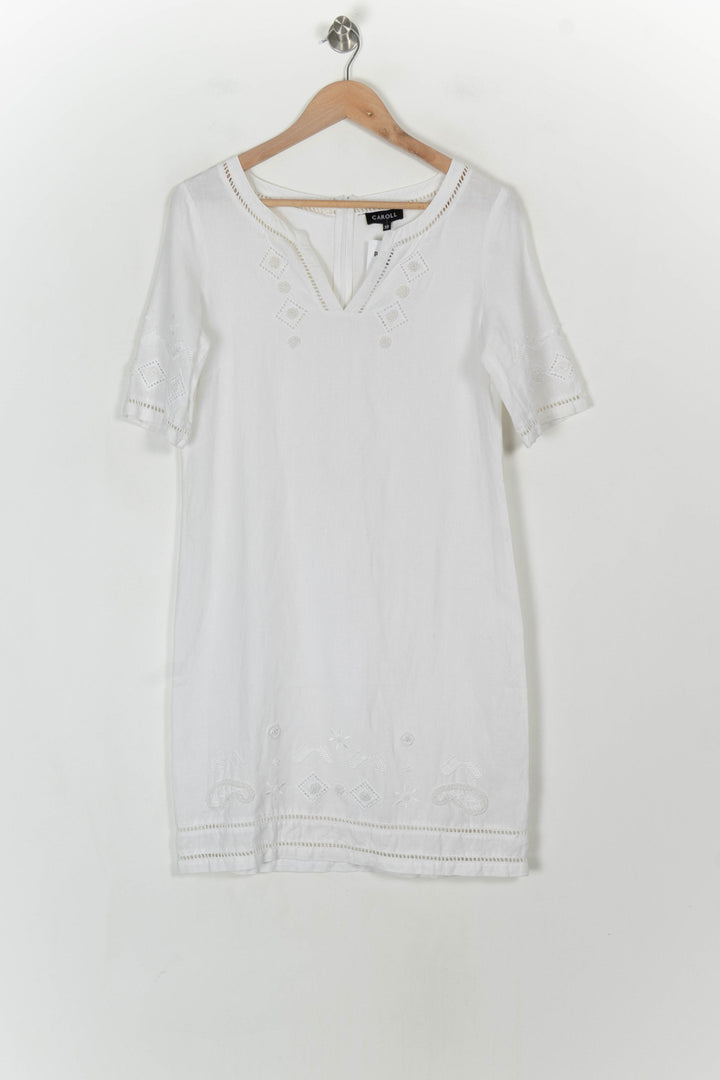 Robe Droite Blanche - Taille M/38 de la marque Caroll | PARAD121380 - Vendu par Paradigme - Image 2