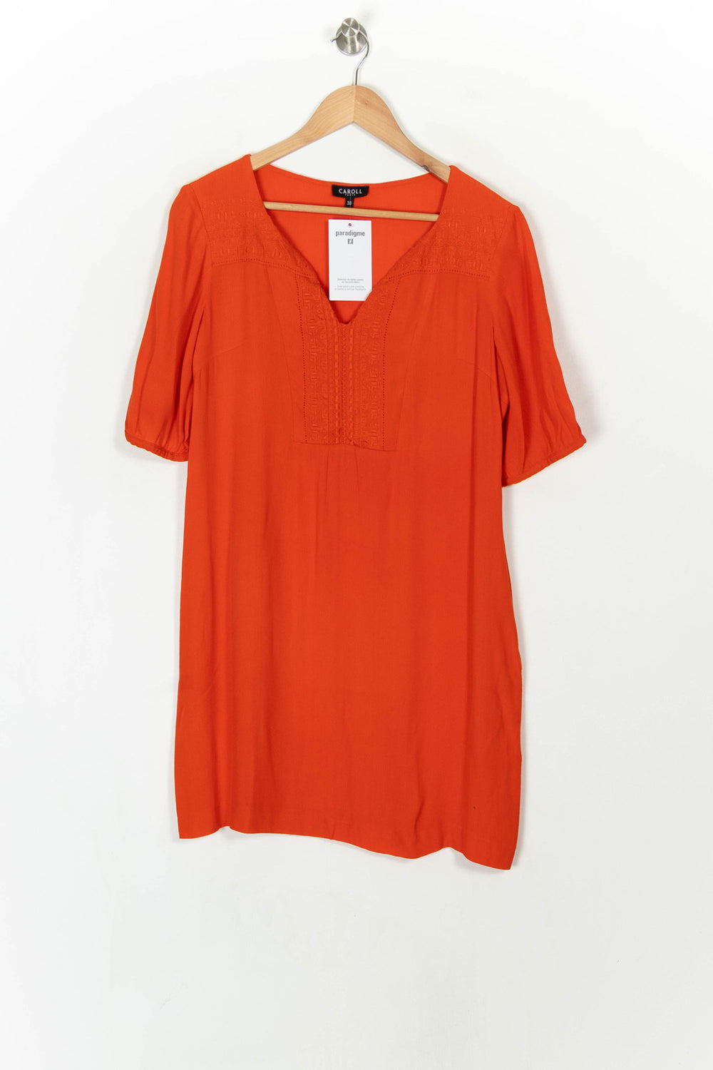 Robe Courte Rouge - Taille M/38 de la marque Caroll | PARAD121381 - Vendu par Paradigme - Image 2