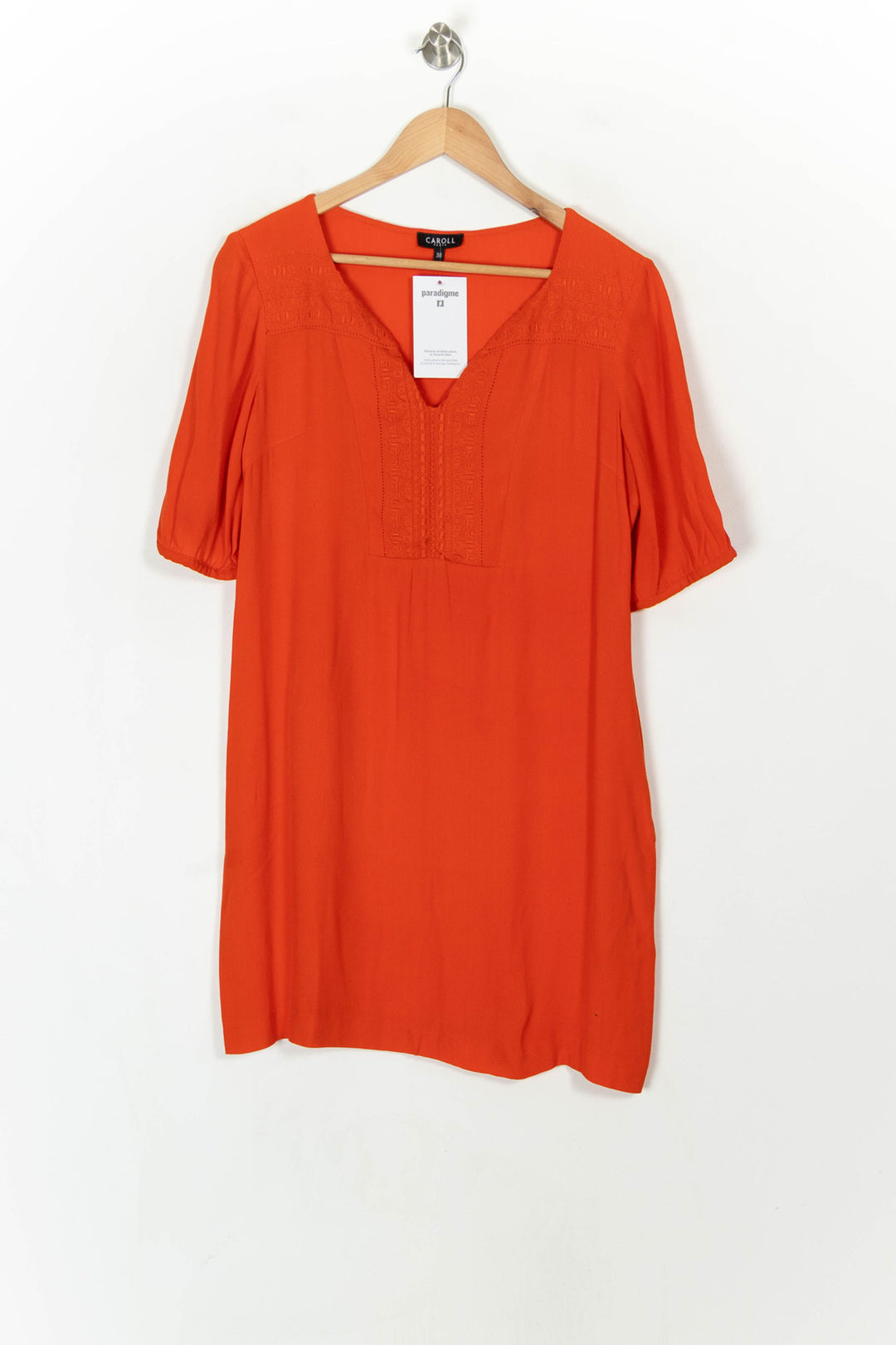 Robe Courte Rouge - Taille M/38 de la marque Caroll | PARAD121381 - Vendu par Paradigme - Image 2