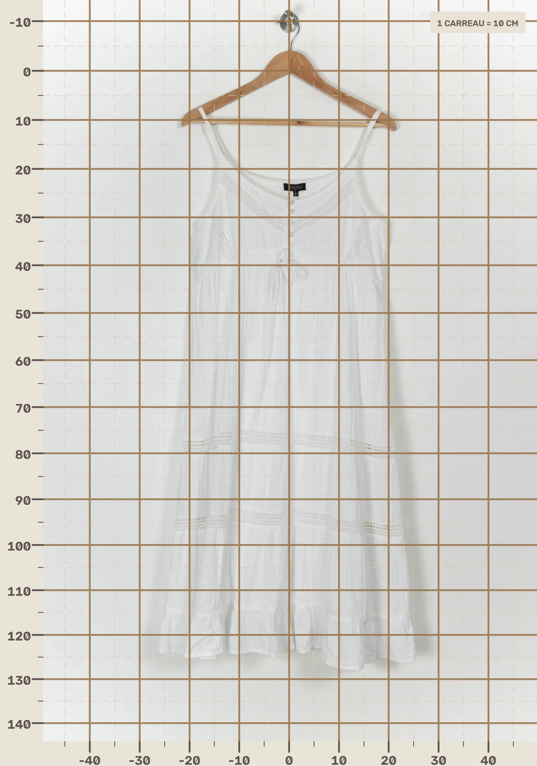 Robe Longue Blanche - Taille XL/42 de la marque Caroll | PARAD121386 - Vendu par Paradigme - Image 4