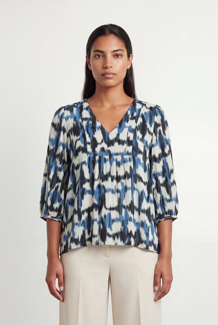 Blouse Bleu et Noir - Taille L/40 de la marque Caroll | PARAD121387 - Vendu par Paradigme - Image 1