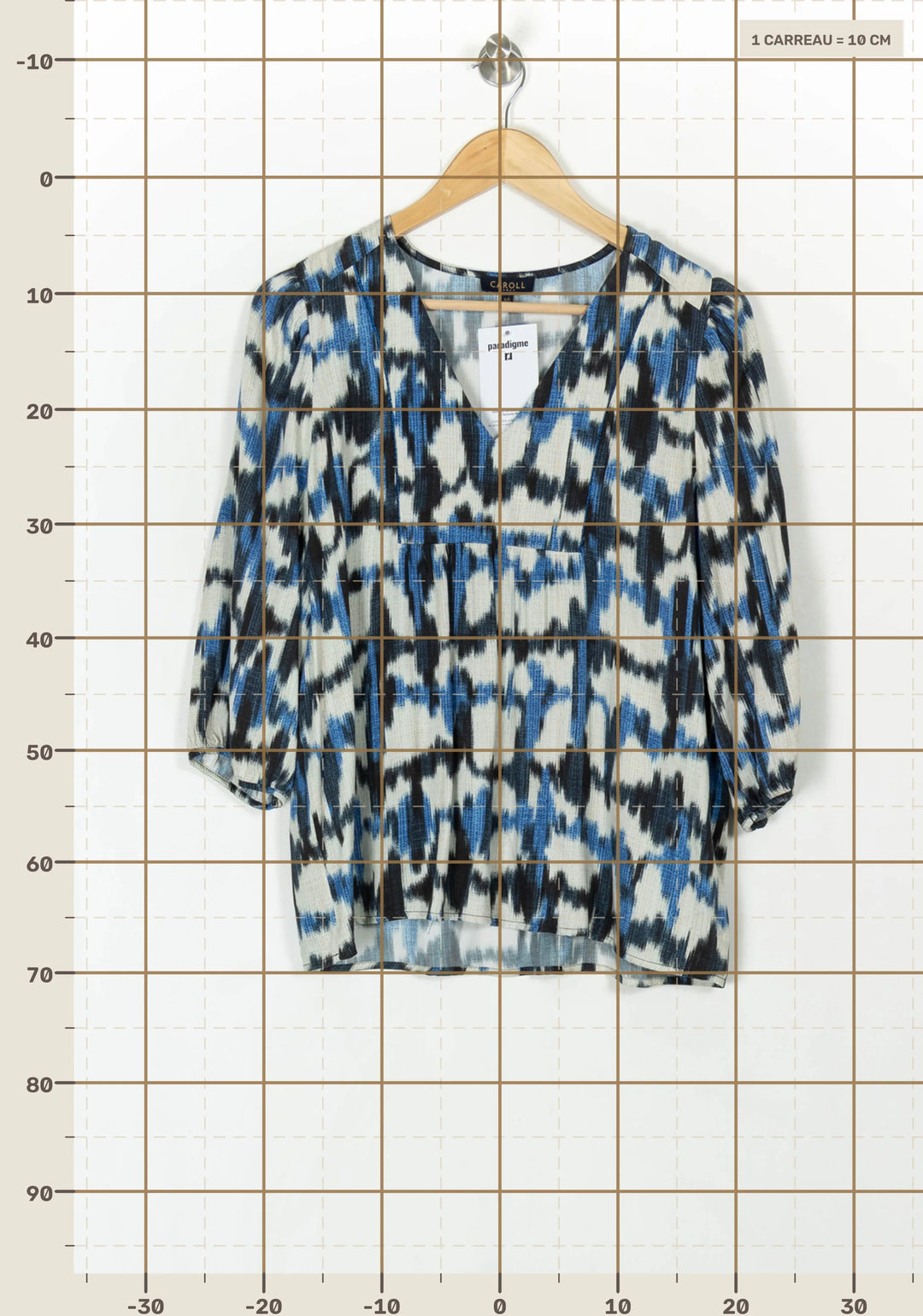 Blouse Bleu et Noir - Taille L/40 de la marque Caroll | PARAD121387 - Vendu par Paradigme - Image 4