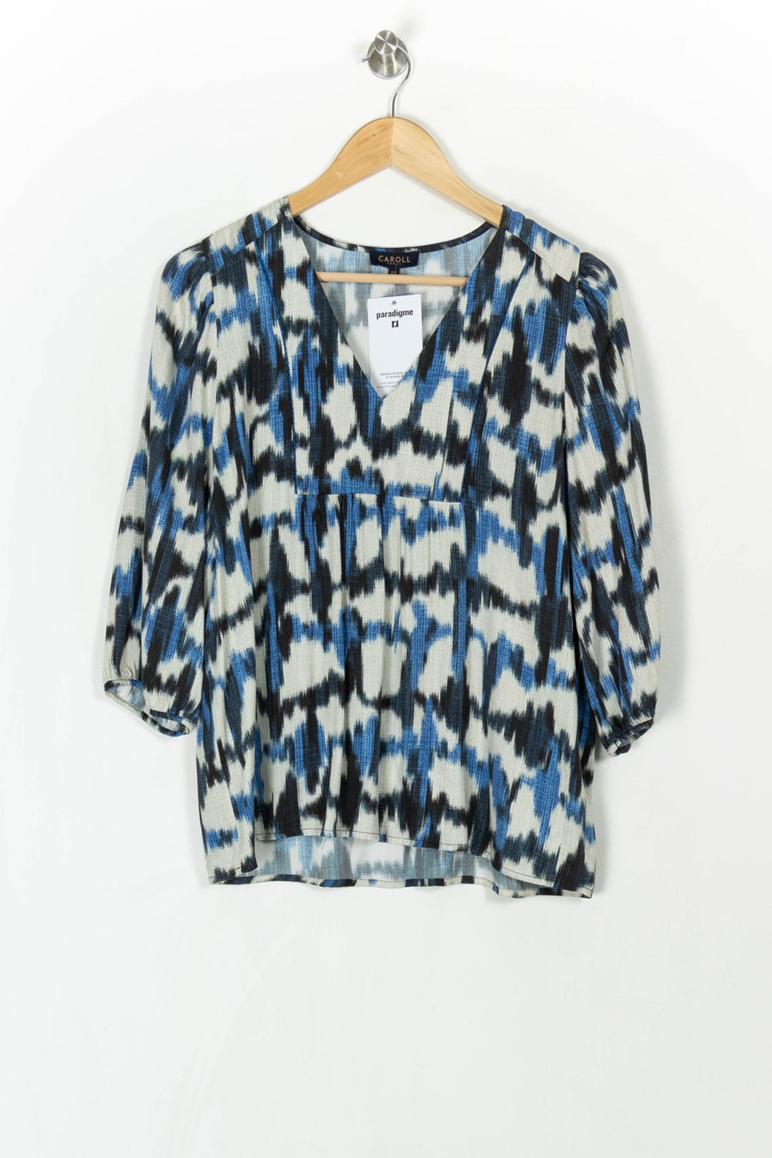 Blouse Bleu et Noir - Taille L/40 de la marque Caroll | PARAD121387 - Vendu par Paradigme - Image 2