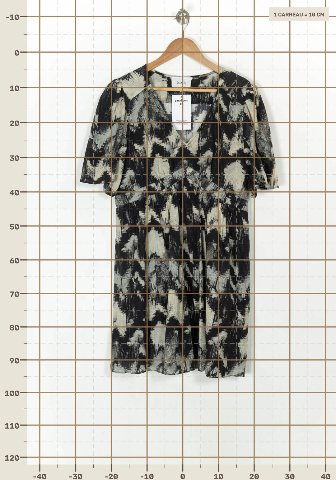 Robe Courte Noire et Beige - Taille L/40 de la marque ba&amp;sh | PARAD121388 - Vendu par Paradigme - Image 4