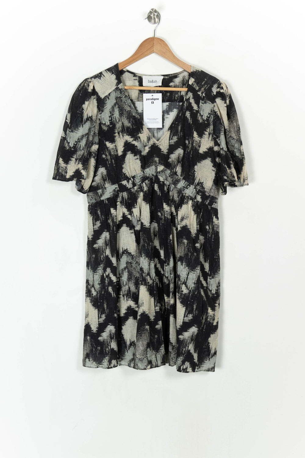 Robe Courte Noire et Beige - Taille L/40 de la marque ba&sh | PARAD121388 - Vendu par Paradigme - Image 2