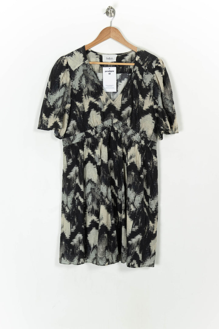 Robe Courte Noire et Beige - Taille L/40 de la marque ba&amp;sh | PARAD121388 - Vendu par Paradigme - Image 2