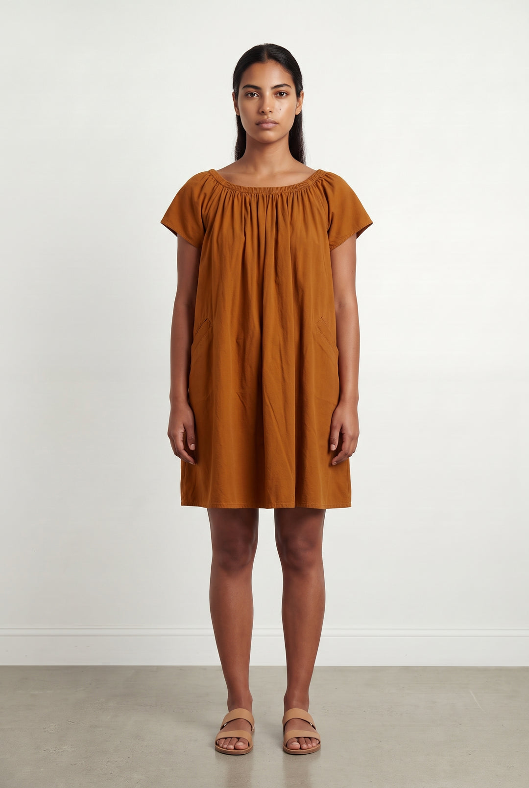 Robe Babydoll Marron - Taille L/40 de la marque American Vintage | PARAD121389 - Vendu par Paradigme - Image 1