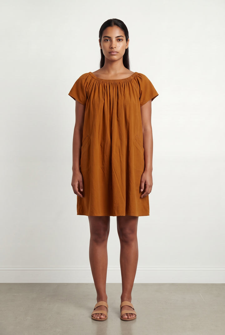 Robe Babydoll Marron - Taille L/40 de la marque American Vintage | PARAD121389 - Vendu par Paradigme - Image 1