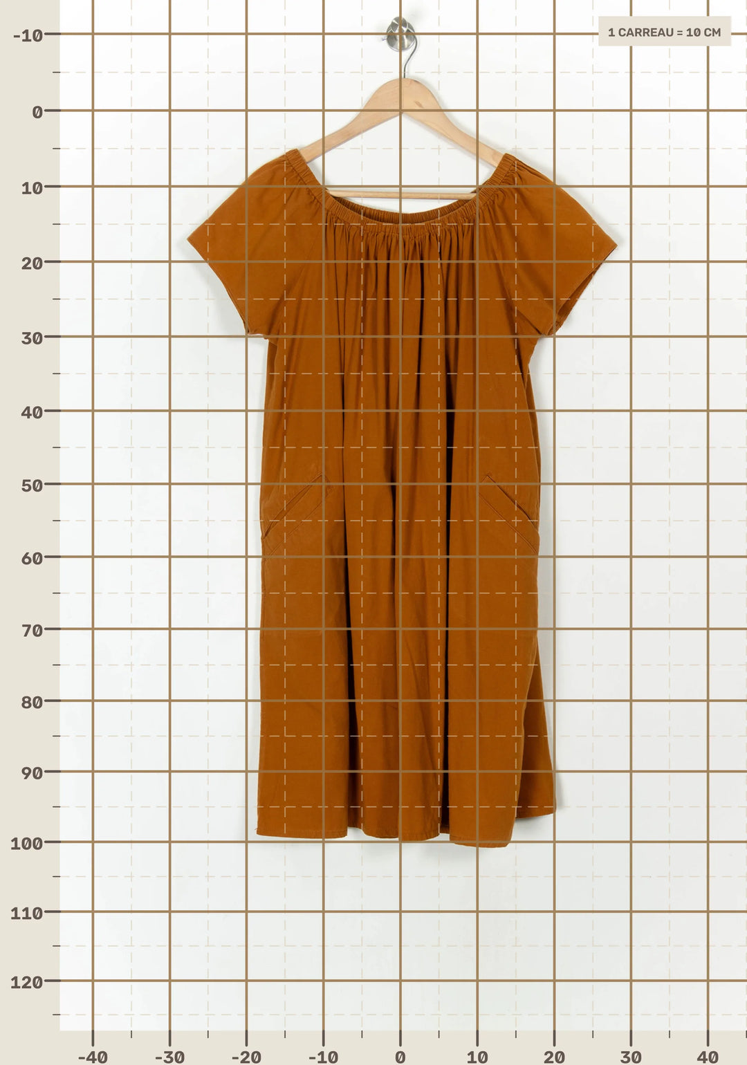 Robe Babydoll Marron - Taille L/40 de la marque American Vintage | PARAD121389 - Vendu par Paradigme - Image 4