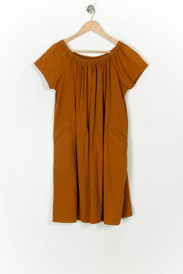 Robe Babydoll Marron - Taille L/40 de la marque American Vintage | PARAD121389 - Vendu par Paradigme - Image 2