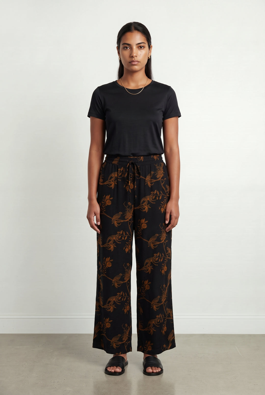 Pantalon Noir et Marron - Taille L/40 de la marque La Fée Maraboutée | PARAD121393 - Vendu par Paradigme - Image 1