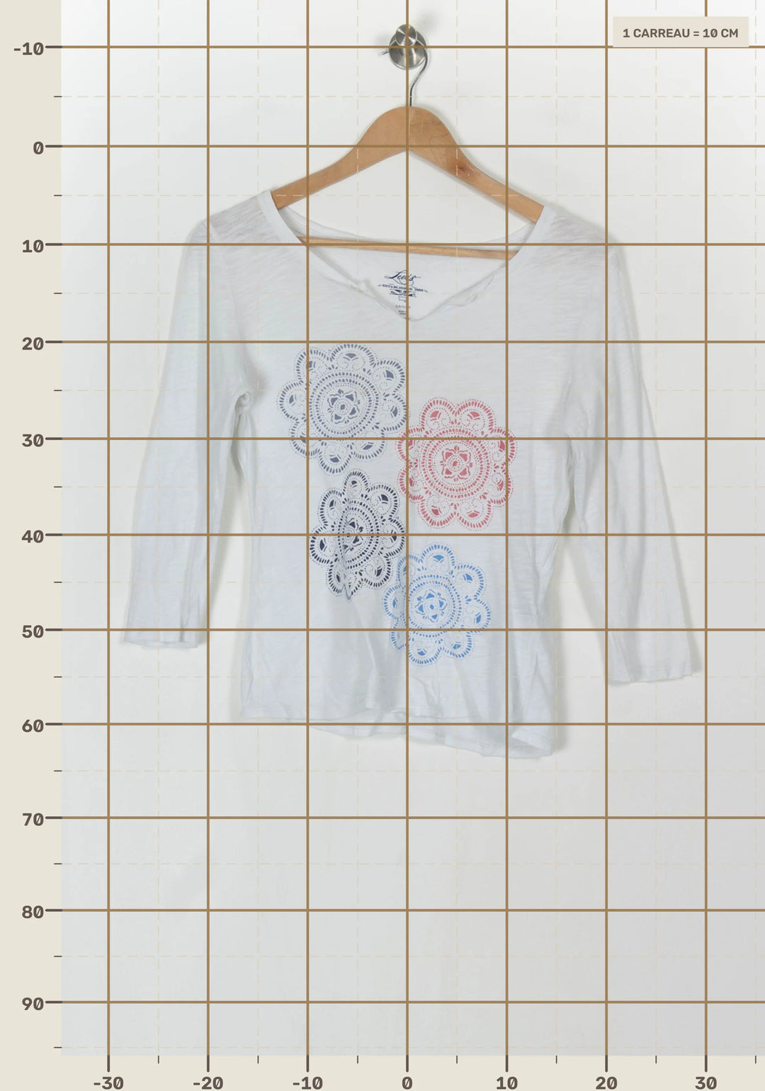 Tee-shirt Blanc et Bleu - Taille S/36 de la marque Levi&