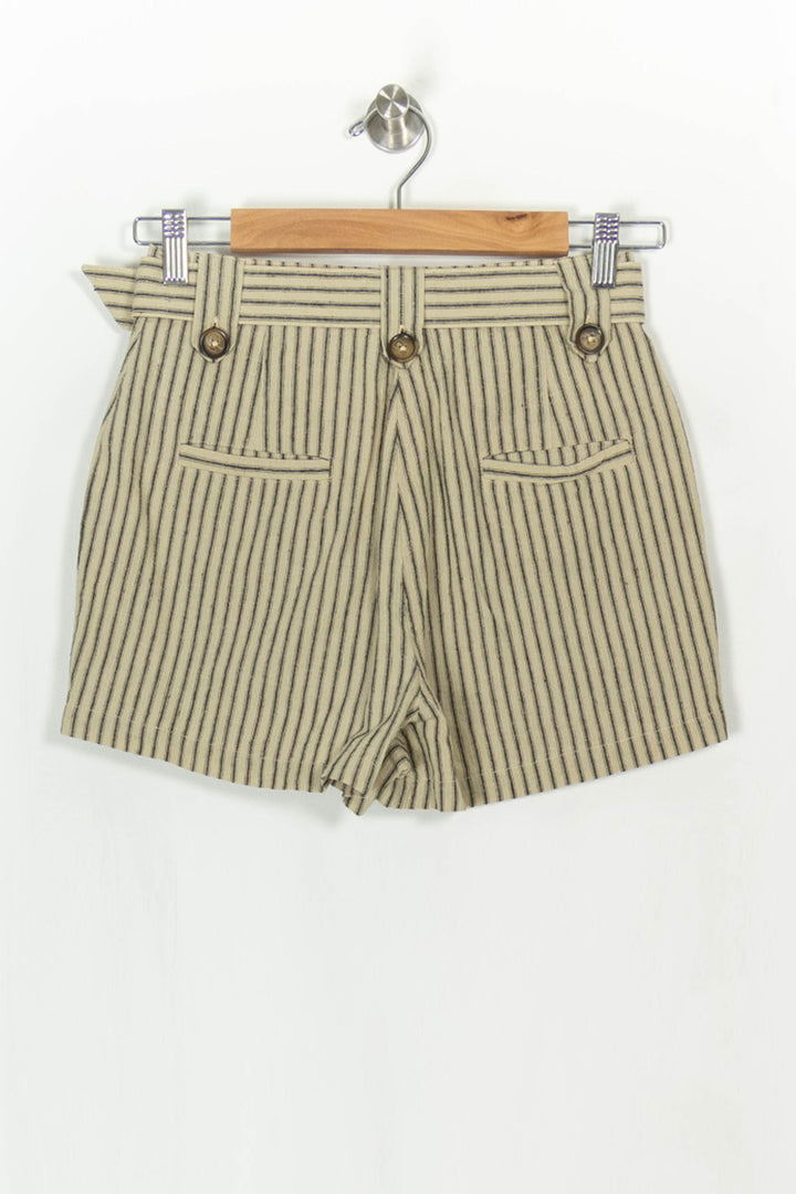 Short Rayé Beige et Noir - Taille XS/34 de la marque Emile &amp; Ida | PARAD121401 - Vendu par Paradigme - Image 5