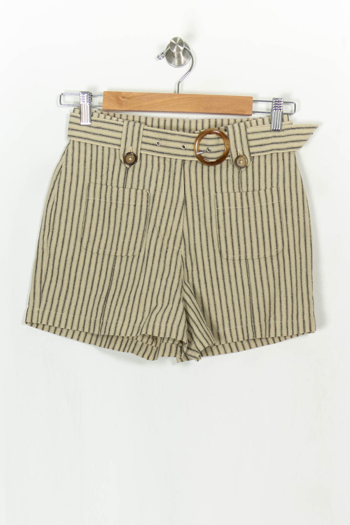 Short Rayé Beige et Noir - Taille XS/34 de la marque Emile &amp; Ida | PARAD121401 - Vendu par Paradigme - Image 2