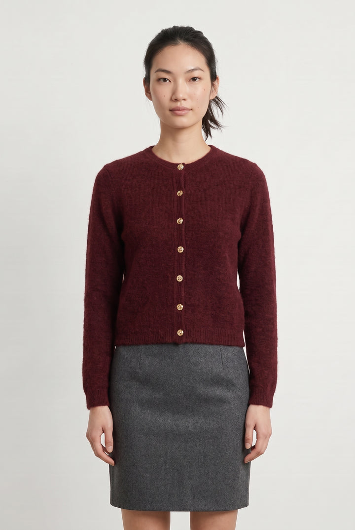 Cardigan Bordeaux - Taille S/36 de la marque Petite Mendigote | PARAD121404 - Vendu par Paradigme - Image 1
