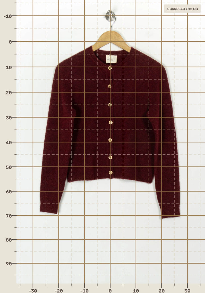 Cardigan Bordeaux - Taille S/36 de la marque Petite Mendigote | PARAD121404 - Vendu par Paradigme - Image 4