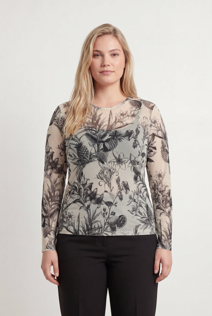 Blouse Blanche et Noire - Taille XL/42 de la marque Indies | PARAD121419 - Vendu par Paradigme - Image 1