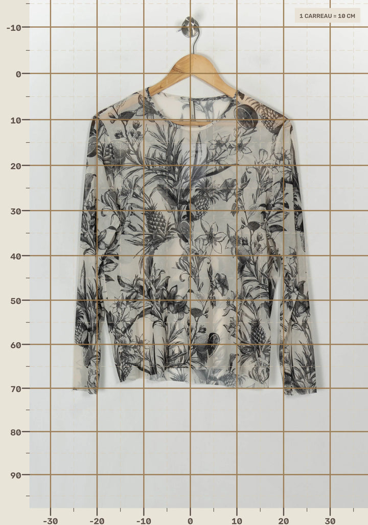 Blouse Blanche et Noire - Taille XL/42 de la marque Indies | PARAD121419 - Vendu par Paradigme - Image 4