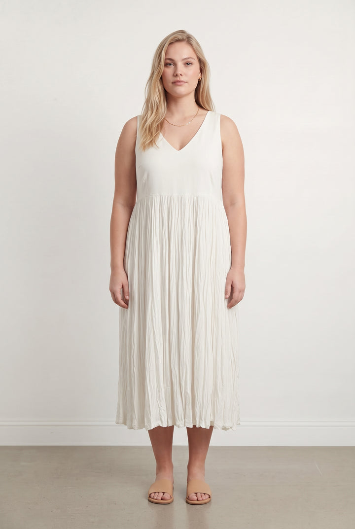 Robe Midi Blanche - Taille XL/42 de la marque Indies | PARAD121425 - Vendu par Paradigme - Image 1