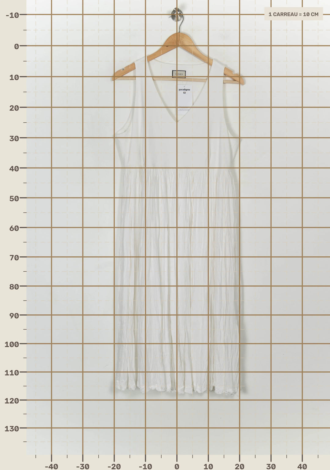 Robe Midi Blanche - Taille XL/42 de la marque Indies | PARAD121425 - Vendu par Paradigme - Image 4