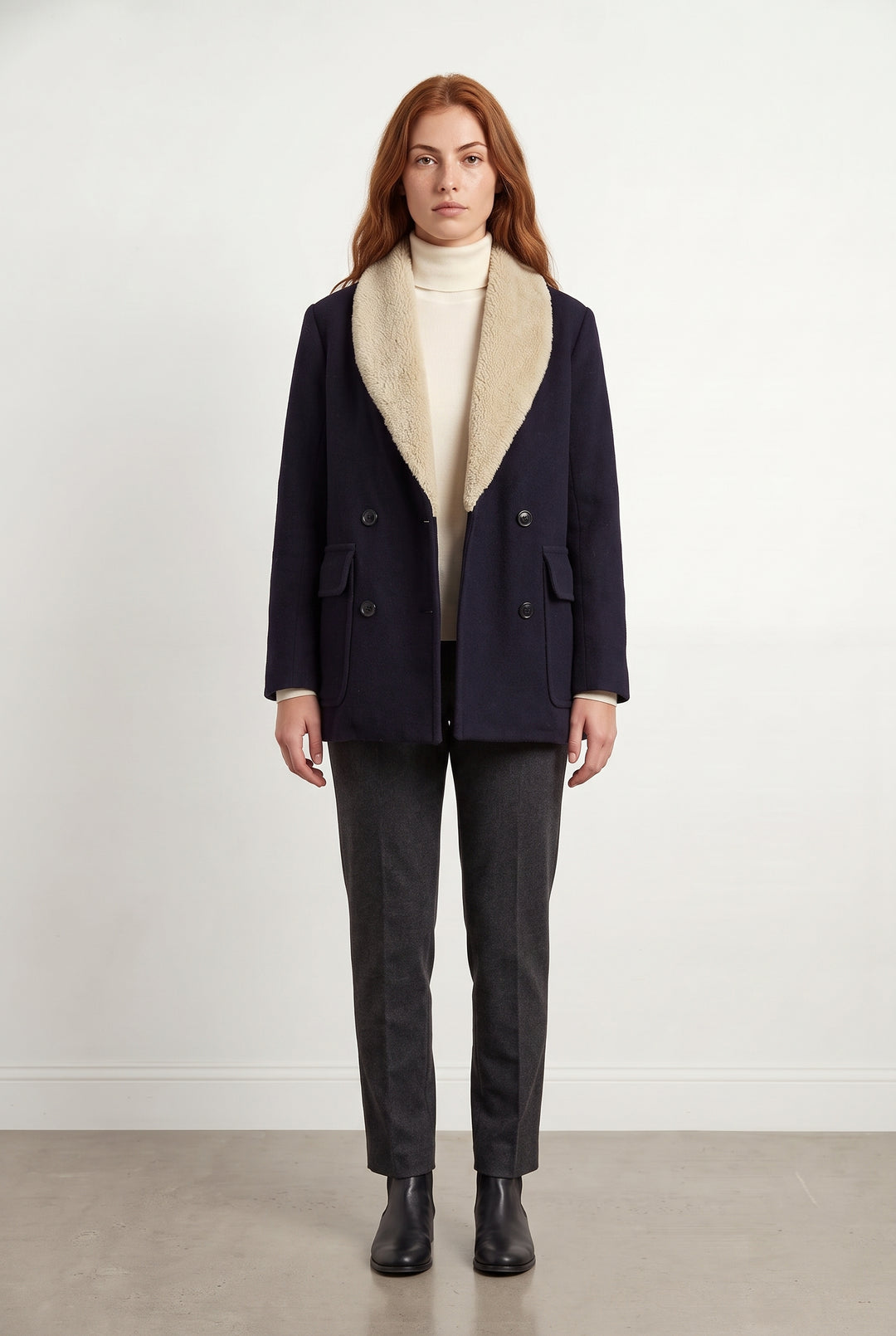 Manteau Bleu et Beige - Taille S/36 de la marque Sandro | PARAD121437 - Vendu par Paradigme - Image 1
