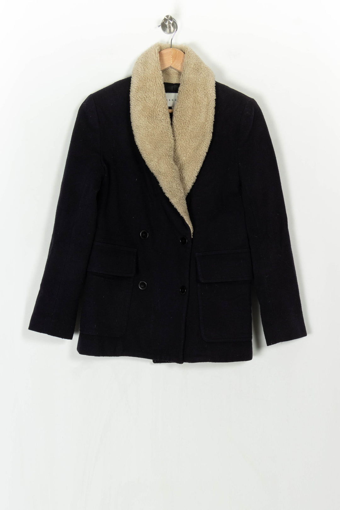 Manteau Bleu et Beige - Taille S/36 de la marque Sandro | PARAD121437 - Vendu par Paradigme - Image 2