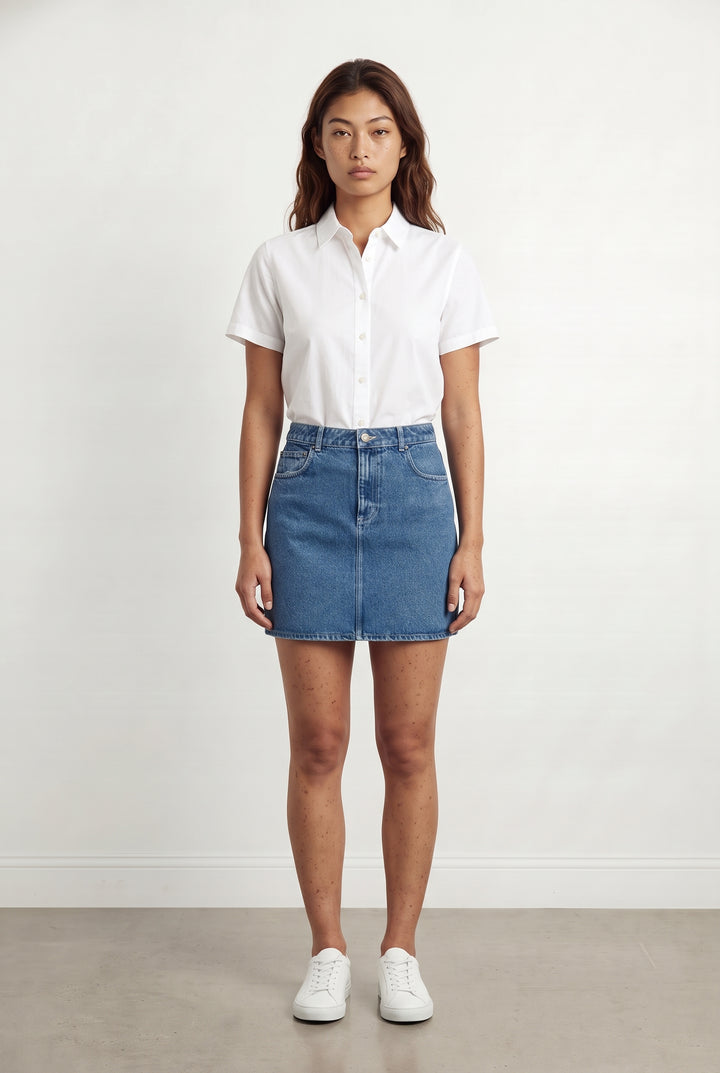 Jupe en Jean Bleue - Taille S/36 de la marque American Vintage | PARAD121447 - Vendu par Paradigme - Image 1