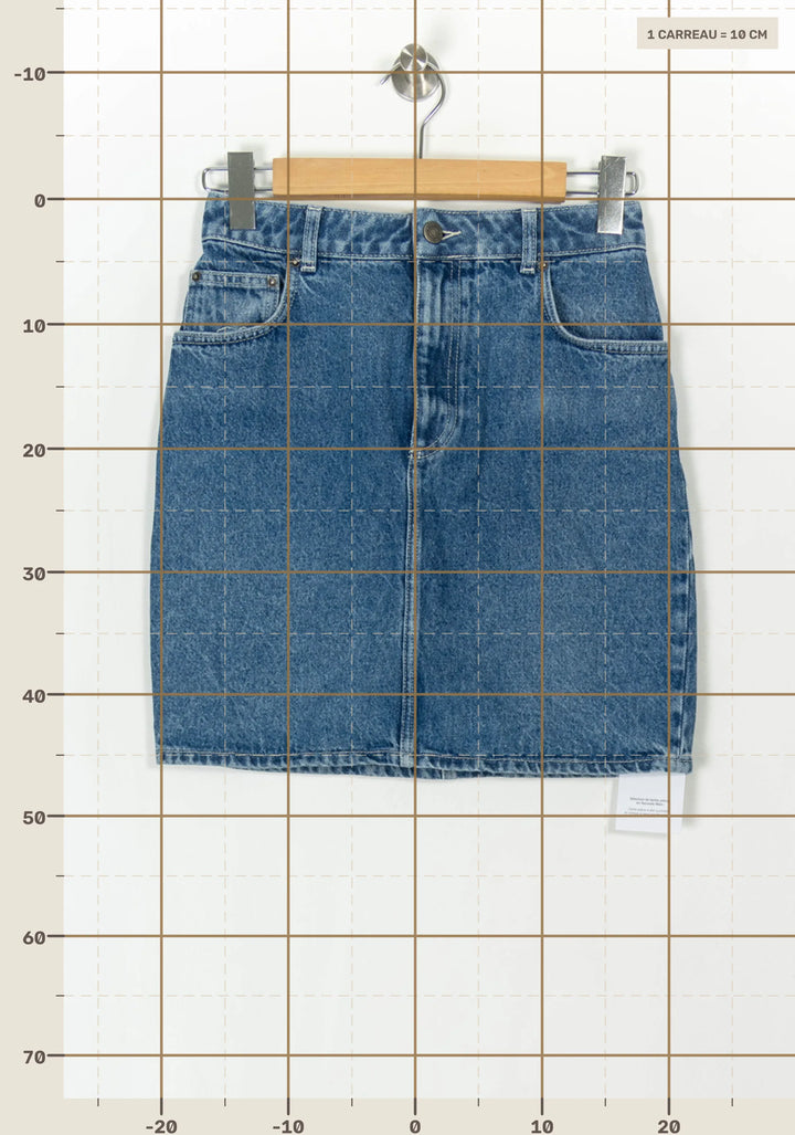 Jupe en Jean Bleue - Taille S/36 de la marque American Vintage | PARAD121447 - Vendu par Paradigme - Image 4