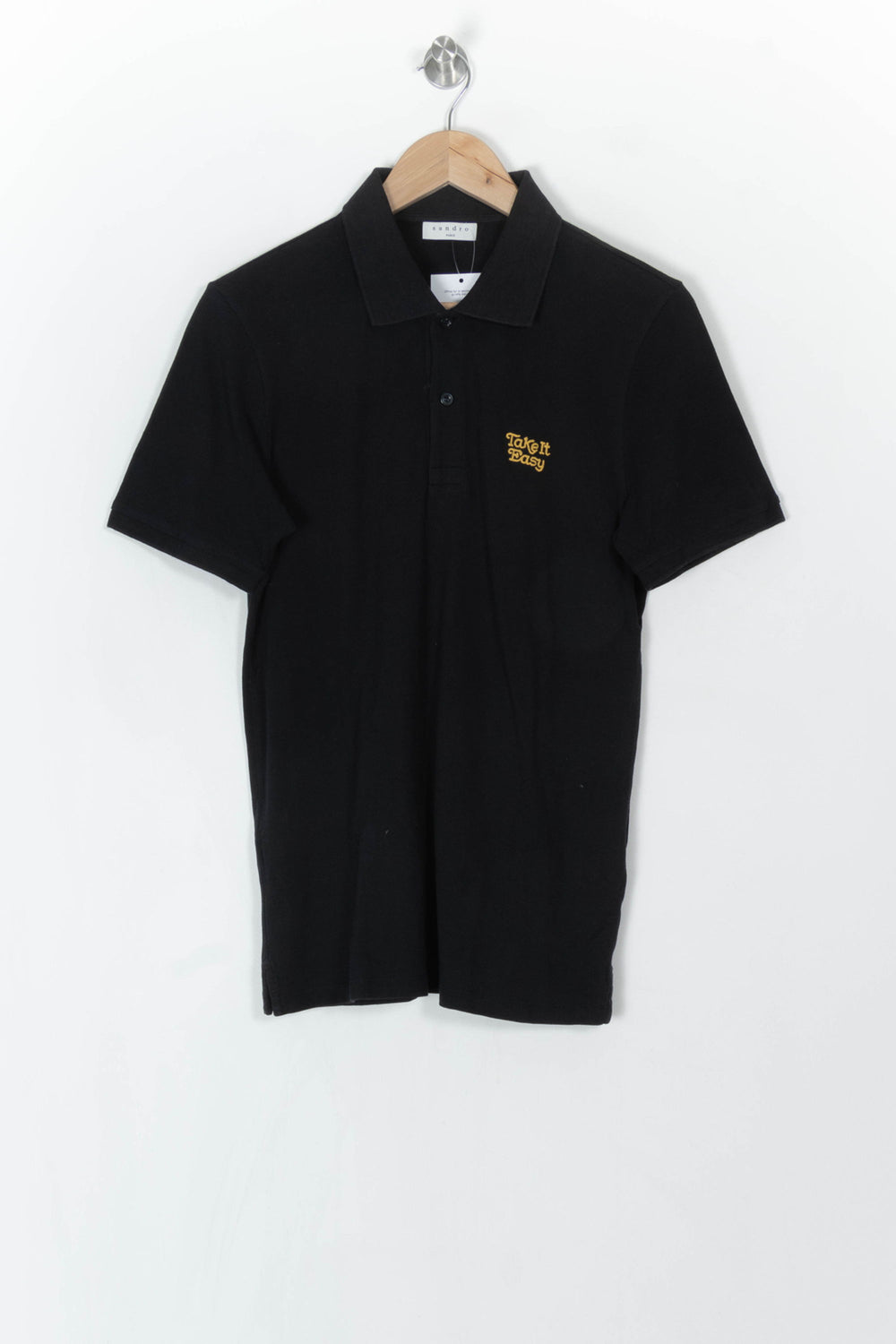 Polo Noir - Taille S/36 de la marque Sandro | PARAD121449 - Vendu par Paradigme - Image 2