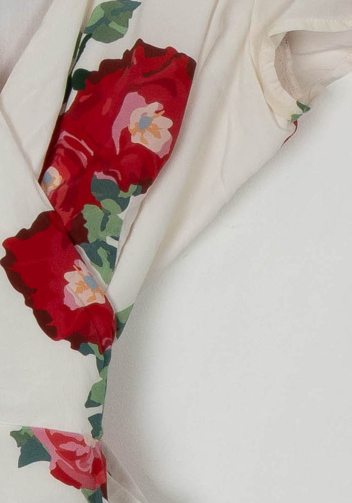 Robe Portefeuille Blanche et Rouge - Taille L/40 de la marque Sézane | PARAD121462 - Vendu par Paradigme - Image 3