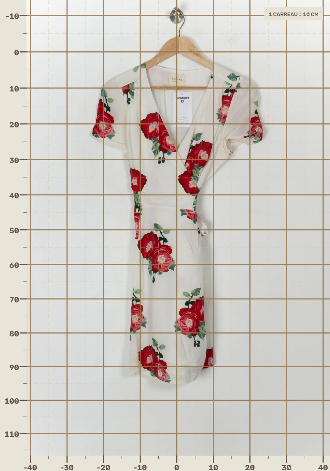 Robe Portefeuille Blanche et Rouge - Taille L/40 de la marque Sézane | PARAD121462 - Vendu par Paradigme - Image 4