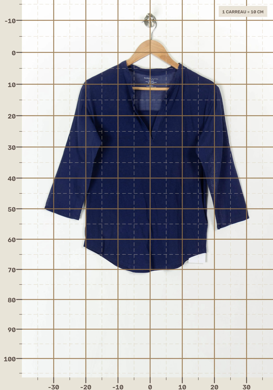 Blouse Bleue - Taille L/40 de la marque Majestic Filatures | PARAD121463 - Vendu par Paradigme - Image 4