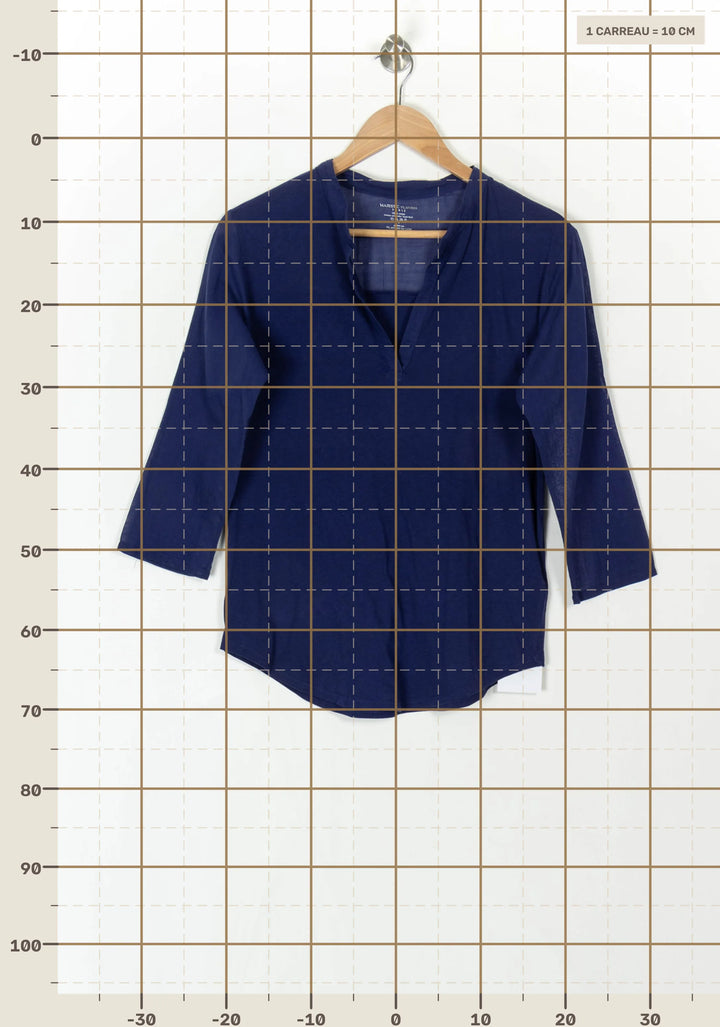 Blouse Bleue - Taille L/40 de la marque Majestic Filatures | PARAD121463 - Vendu par Paradigme - Image 4