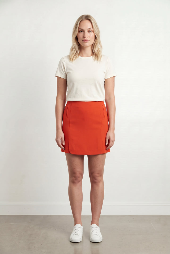 Jupe Courte Orange - Taille L/40 de la marque Caroll | PARAD121464 - Vendu par Paradigme - Image 1